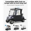 imageKEMIMOTO Golf Cart Enclosure 2 Passenger Golf Cart Rain Covers for Club Car Tempo 3Sided Driving Dustproof Enclosure Accessories with Clear PVC Window ampamp Double Door Zipper