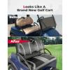 imageKEMIMOTO Golf Cart Seat Covers Compatible with Club Car Precedent Tempo Onward OEM Front Seats No Staples NeededGray