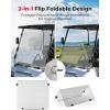 imageKEMIMOTO Golf Cart Windshield Compatible with Club Car DS 19822000 Foldable Replacement Windshield with AntiUV and Impact Resistant AcrylicClear
