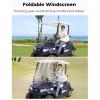 imageKEMIMOTO Golf Cart Windshield with Storage Basket Compatible with Club Car Precedent GasElectric 2004Up Foldable Replacement Front Windshield AntiUV and Impact Resistant Patented DesignTinted