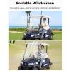 imageKEMIMOTO Golf Cart Windshield with Storage Basket Compatible with Club Car Precedent GasElectric 2004Up Foldable Replacement Front Windshield AntiUV and Impact Resistant Patented DesignClear