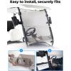 imageKEMIMOTO Golf Cart Windshield with Storage Basket Compatible with Club Car Precedent GasElectric 2004Up Foldable Replacement Front Windshield AntiUV and Impact Resistant Patented DesignTinted