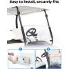 imageKEMIMOTO Golf Cart Windshield with Storage Basket Compatible with Club Car Precedent GasElectric 2004Up Foldable Replacement Front Windshield AntiUV and Impact Resistant Patented DesignClear