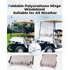 imageKEMIMOTO Golf Cart Windshield with Storage Basket Compatible with EZGO TXT 19952013 Foldable Replacement Windshield AntiUV and Impact Resistant Acrylic Clear Patented DesignTinted