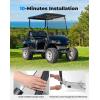 imageKEMIMOTO Golf Cart Windshield with Storage Basket Compatible with EZGO TXT 19952013 Foldable Replacement Windshield AntiUV and Impact Resistant Acrylic Clear Patented DesignClear
