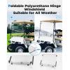 imageKEMIMOTO Golf Cart Windshield with Storage Basket Compatible with EZGO TXT 19952013 Foldable Replacement Windshield AntiUV and Impact Resistant Acrylic Clear Patented DesignClear
