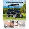 imageKEMIMOTO Golf Cart Windshield with Storage Basket Compatible with EZGO TXT 19952013 Foldable Replacement Windshield AntiUV and Impact Resistant Acrylic Clear Patented DesignTinted