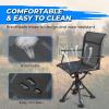 imageKEMIMOTO Hunting Blind Chair 360 Degree Silent Swivel 300 Lbs Height Adjustable Quick Folding Portable Comfortable Hunting Deer Fishing Ground ChairBlack