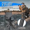 imageKEMIMOTO Hunting Blind Chair 360 Degree Silent Swivel 300 Lbs Height Adjustable Quick Folding Portable Comfortable Hunting Deer Fishing Ground ChairBlack