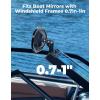 imageKEMIMOTO Marine Boat Mirror Upgraded Size 14in x 7 in Universal Boat Rear View Mirror for Pontoon Ski Boats Water Skiing Sport Wakeboarding Surfing