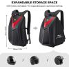 imageKEMIMOTO Motorcycle Backpack Hardshell Helmet Backpack Expandable Large Capacity Riding Bag Water Resistant Lightweight for Riding Work Gym
