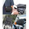 imageKEMIMOTO Motorcycle Bag Handlebar Tool Bag Storage Accessory Saddlebag Universal for Front Fork Handle Bar Sissy Bar Compatible with Cruiser Softail Dyna SportstersNylon