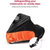 imageKEMIMOTO Motorcycle Cover Compatible with Cruiser Models Softail Dyna Iron 883 Fat Boy 114 FortyEight Low Rider Cover Standard Heritage Classic Waterproof Outdoor Snow Rain Protectionorange