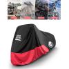 imageKEMIMOTO Motorcycle Cover Compatible with Cruiser Models Softail Dyna Iron 883 Fat Boy 114 FortyEight Low Rider Cover Standard Heritage Classic Waterproof Outdoor Snow Rain ProtectionRed