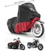 imageKEMIMOTO Motorcycle Cover Compatible with Cruiser Models Softail Dyna Iron 883 Fat Boy 114 FortyEight Low Rider Cover Standard Heritage Classic Waterproof Outdoor Snow Rain ProtectionRed