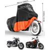 imageKEMIMOTO Motorcycle Cover Compatible with Cruiser Models Softail Dyna Iron 883 Fat Boy 114 FortyEight Low Rider Cover Standard Heritage Classic Waterproof Outdoor Snow Rain Protectionorange