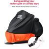 imageKEMIMOTO Motorcycle Cover Compatible with Touring Models Road King Street Glide Road Glide Cover Waterproof Impermeable Outdoor All Weather Protect from Dust Sunlight Rain BlackampampRedorange