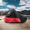 imageKEMIMOTO Motorcycle Cover Compatible with Touring Models Road King Street Glide Road Glide Cover Waterproof Impermeable Outdoor All Weather Protect from Dust Sunlight Rain BlackampampRedRed