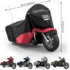 imageKEMIMOTO Motorcycle Cover Compatible with Touring Models Road King Street Glide Road Glide Cover Waterproof Impermeable Outdoor All Weather Protect from Dust Sunlight Rain BlackampampRedRed