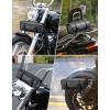 imageKEMIMOTO Motorcycle Fork Tool Bag Universal PU Leather Roll Bag for Front Fork Handlebar Sissy Bar Storage Pouch Dyna Softail Sportster ScooterBlack