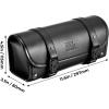 imageKEMIMOTO Motorcycle Fork Tool Bag Universal PU Leather Roll Bag for Front Fork Handlebar Sissy Bar Storage Pouch Dyna Softail Sportster ScooterBlack