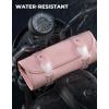 imageKEMIMOTO Motorcycle Fork Tool Bag Universal PU Leather Roll Bag for Front Fork Handlebar Sissy Bar Storage Pouch Dyna Softail Sportster ScooterPink