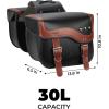 imageKEMIMOTO Motorcycle Saddlebags 30L Large Capacity Saddle Bags Motorcycles PU Leather Motorcycle Luggage Bag for Sportster Softail Dyna Vstar Shadow Universal Motorcycle Accessories BlackBrown with Inner Pocket