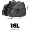 imageKEMIMOTO Motorcycle Saddlebags with Buckles 16L Waterproof Throw Over Saddlebags PU Leather Saddlebags for Sportster Softail Dyna Vstar Shadow Universal Motorcycle Accessories Black