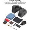 imageKEMIMOTO Motorcycle Saddlebags with Buckles 16L Waterproof Throw Over Saddlebags PU Leather Saddlebags for Sportster Softail Dyna Vstar Shadow Universal Motorcycle Accessories Black