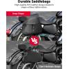 imageKEMIMOTO Motorcycle Saddlebags with Buckles 16L Waterproof Throw Over Saddlebags PU Leather Saddlebags for Sportster Softail Dyna Vstar Shadow Universal Motorcycle Accessories Black