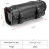 imageKEMIMOTO Motorcycle Tool Fork Bag PU Leather Universal Saddlebag for Front Fork Handlebar Sissybar Storage Pouch Motorcycle Roll BagBlack
