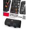 imageKEMIMOTO Motorcycle Tool Roll Bag Wrench Roll Up Tool Kit Organizer Pouch Wrap Faux Leather Portable Gifts for MenNylon
