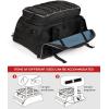 imageKEMIMOTO Motorcycle Travel Luggage Rack Bag Trunk Bag Soft Collapsible with Bar Straps Compatible with Road King Street Glide Road Glide Black