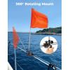 imageKEMIMOTO Orange Boat Flag with Alligator Mount 360 Adjustable Water Ski Flag Boat 131 x 127 Skier Down Flag with 48 Telescopic Boat Flag Pole for Swimmers Surfers Bikers Scooter Riders