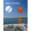 imageKEMIMOTO Orange Boat Flag with Alligator Mount 360 Adjustable Water Ski Flag Boat 131 x 127 Skier Down Flag with 48 Telescopic Boat Flag Pole for Swimmers Surfers Bikers Scooter Riders