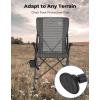 imageKEMIMOTO Portable Lightweight Folding Camping Chair 4 Legs Adjustable Height 220lbs Capacity Comfortable Breathable Stable Seats for Outdoor Hiking