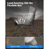 imageKEMIMOTO Portable Lightweight Folding Camping Chair 4 Legs Adjustable Height 220lbs Capacity Comfortable Breathable Stable Seats for Outdoor Hiking