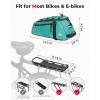 imageKEMIMOTO Rear Bike Rack Bag  8L PVC Water Resistant Ebike Bags for Bicycle Rear Rack Bicycle Trunk Pannier for Commuter Travel Shopping and Cycling BlackGreen