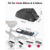 imageKEMIMOTO Rear Bike Rack Bag  8L PVC Water Resistant Ebike Bags for Bicycle Rear Rack Bicycle Trunk Pannier for Commuter Travel Shopping and Cycling BlackBlack