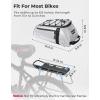 imageKEMIMOTO Rear Bike Rack Bag  8L PVC Water Resistant Ebike Bags for Bicycle Rear Rack Bicycle Trunk Pannier for Commuter Travel Shopping and Cycling BlackSilver Full Reflective