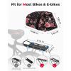 imageKEMIMOTO Rear Bike Rack Bag 11L Waterresistant Trunk Bag 3IN1 Zippered Bicycle Backpack Shoulder Pannier Saddle Bag for Ebikes Cycling Commuting Travel Outdoor CampingPink Black