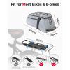 imageKEMIMOTO Rear Bike Rack Bag 11L Waterresistant Trunk Bag 3IN1 Zippered Bicycle Backpack Shoulder Pannier Saddle Bag for Ebikes Cycling Commuting Travel Outdoor CampingSilver
