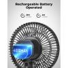 imageKEMIMOTO Rechargeable Golf Cart Fan with LED Light Battery Operated Portable Fan with 6 Powerful Speeds 9quot Clip On Fan Compatible with EZGO Club Car Yamaha 360 Rotatable Head USB ampamp Type C Port