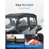 imageKEMIMOTO Soft Upper Doors Compatible with Polaris General 4 1000  XP 4 1000 Upgraded YKK Zipper Fits with Side Mirrors Soft UTV Cab Enclosure Upper Window Pair Kit Replace 2883453