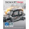imageKEMIMOTO Soft Upper Doors Compatible with Polaris General 4 1000  XP 4 1000 Upgraded YKK Zipper Fits with Side Mirrors Soft UTV Cab Enclosure Upper Window Pair Kit Replace 2883453