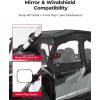 imageKEMIMOTO Soft Upper Doors Compatible with Polaris General 4 1000  XP 4 1000 Upgraded YKK Zipper Fits with Side Mirrors Soft UTV Cab Enclosure Upper Window Pair Kit Replace 2883453
