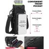 imageKEMIMOTO Water Bottle Holder Bag Water Bottle Carrier with Adjustable Shoulder Strap Water Bottle Pouch Holder for Hiking Camping Fishing Compatible with YETI STANLEY SLM 32 oz 40 oz 64 ozBlack