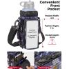 imageKEMIMOTO Water Bottle Holder Bag Water Bottle Carrier with Adjustable Shoulder Strap Water Bottle Pouch Holder for Hiking Camping Fishing Compatible with YETI STANLEY SLM 32 oz 40 oz 64 ozBlue White Flowers