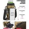 imageKEMIMOTO Water Bottle Holder Bag Water Bottle Carrier with Adjustable Shoulder Strap Water Bottle Pouch Holder for Hiking Camping Fishing Compatible with YETI STANLEY SLM 32 oz 40 oz 64 ozBrown
