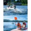 imageKEMIMOTO Water Ski Flag Orange Boat Flag with 48 Telescopic Boat Flag Pole 131 x 127 One Replacement Skier Down Flag with Storage Bag